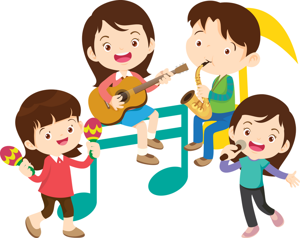 Children sing and Playing Musical instruments music kids